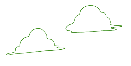 雲2つのイラスト